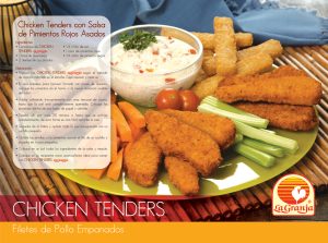 Chicken Tenders con Salsa de Pimientos Rojos Asados